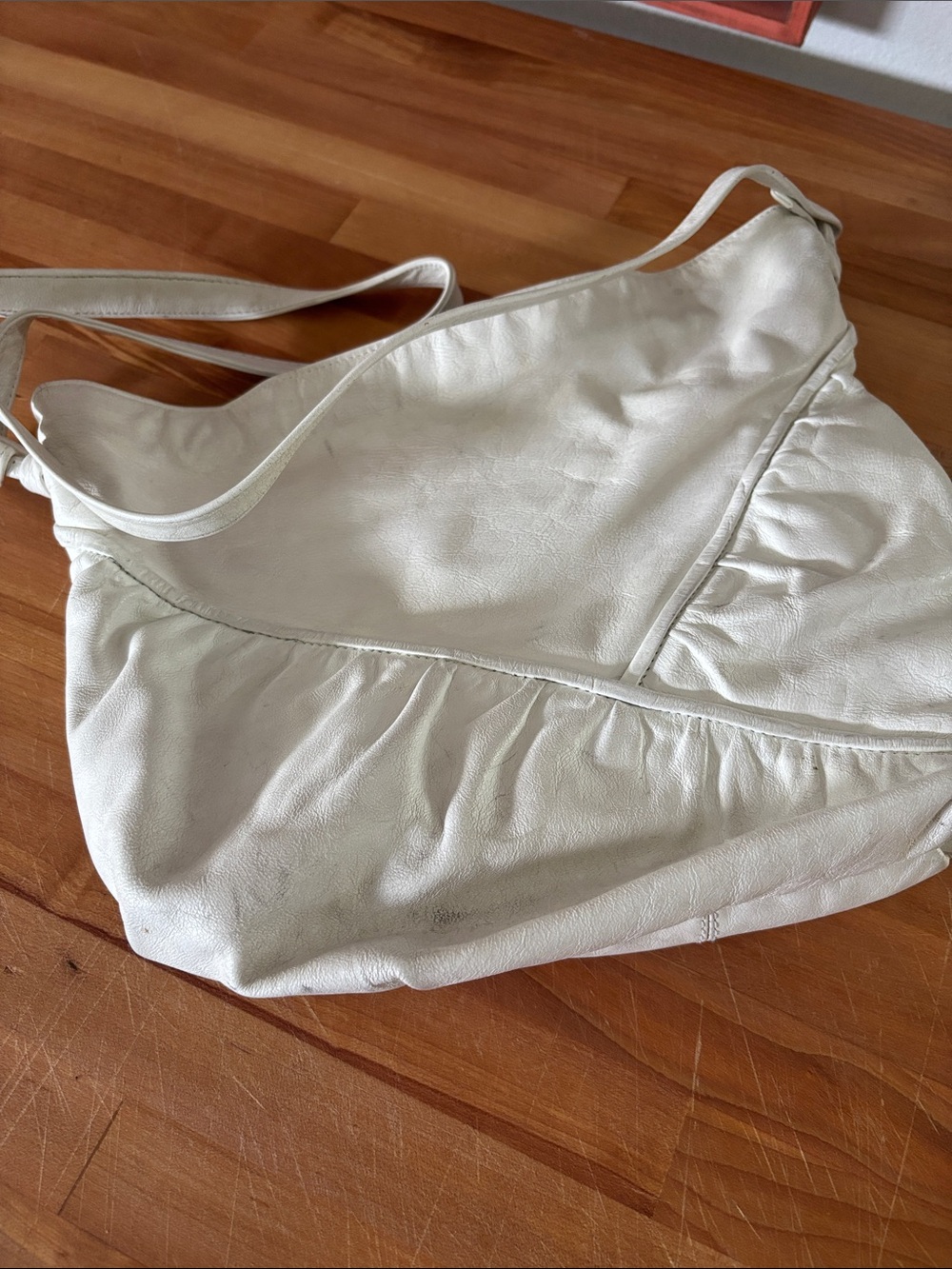 Women's Cream Shoulder Bag - Soft Leather Look